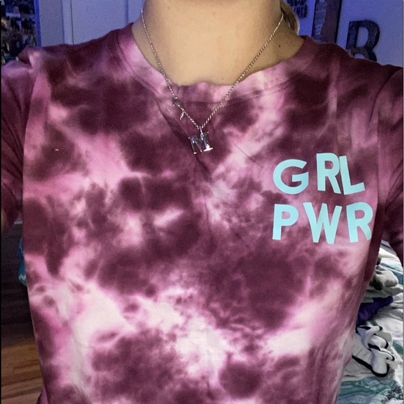 Pink tie dye Aeropastle “girl power” T-shirt - Picture 3 of 3